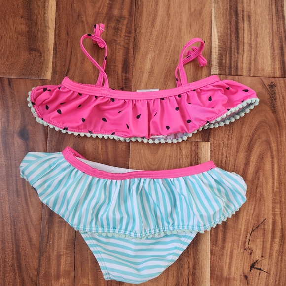 Watermelon Ruffled Bikini Set. 18m. - Picture 2 of 5